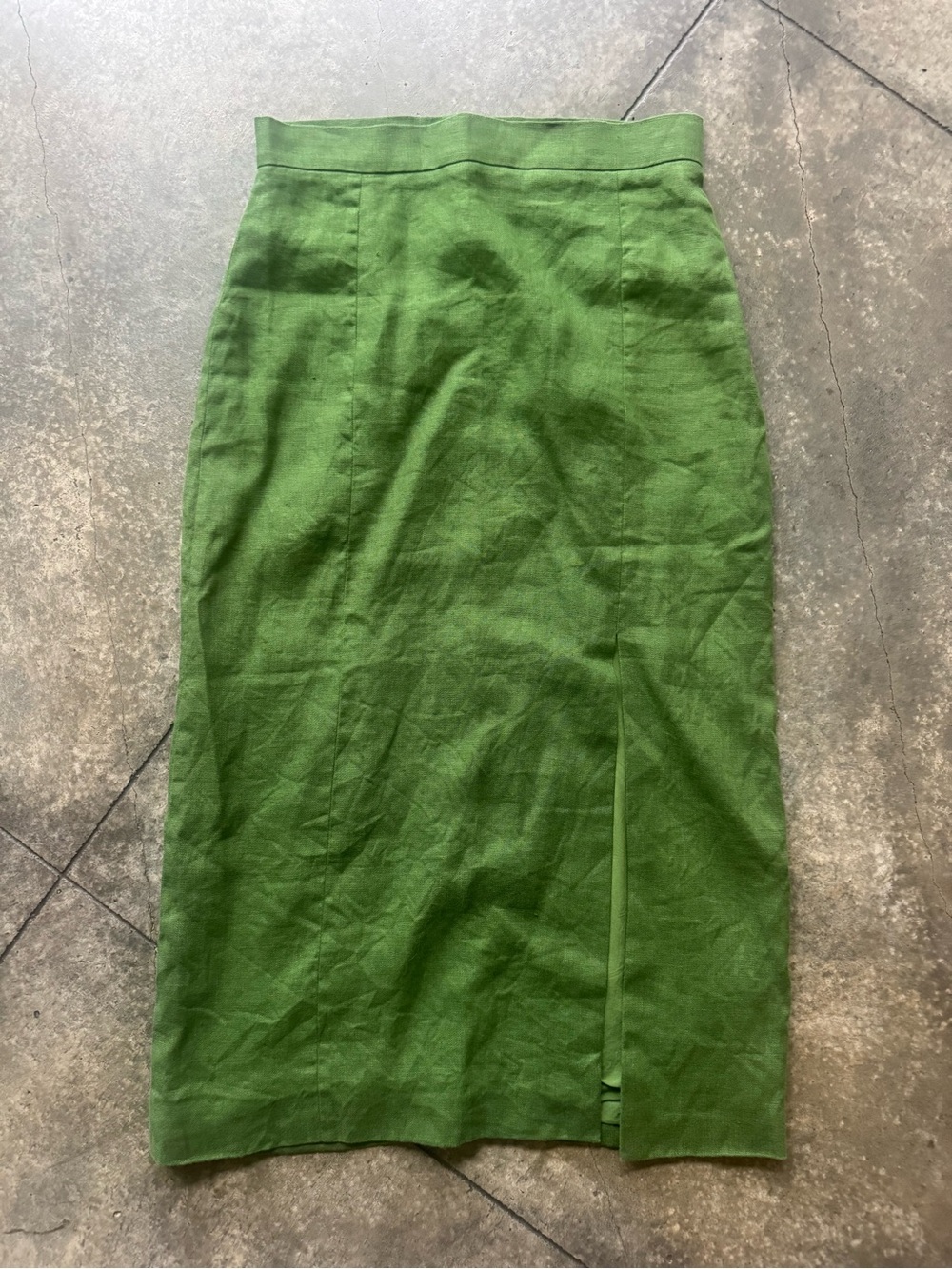Sezane Editions Lucilla Summer Green Linen Skirt size 38 - Picture 3 of 7